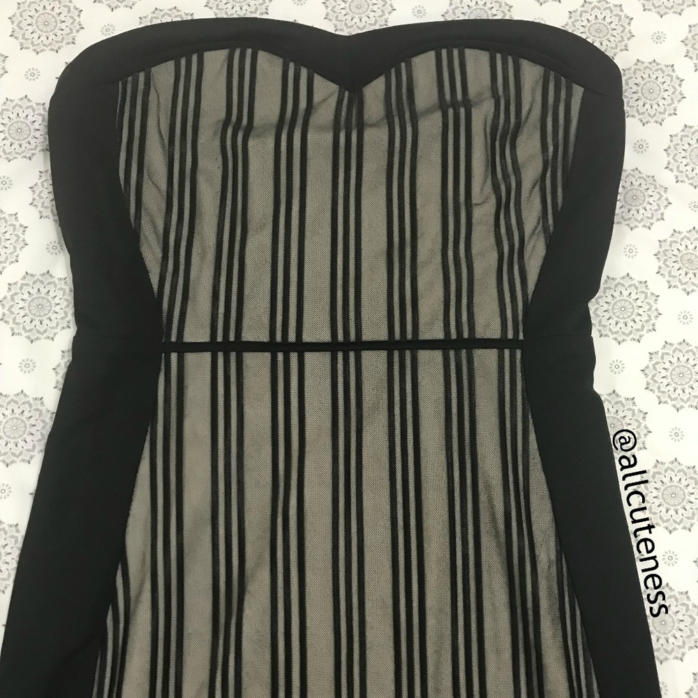 Nikibiki Black Striped Strapless Dress Size M - Picture 2 of 7